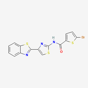 molecular formula C15H8BrN3OS3 B2668104 N-[4-(1,3-苯并噻唑-2-基)-1,3-噻唑-2-基]-5-溴噻吩-2-甲酰胺 CAS No. 477535-90-3