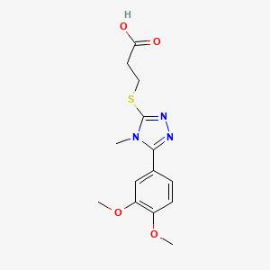3-[5-(3,4-Dimethoxyphenyl)-4-methyl-1,2,4-triazol-3-ylthio]propanoic acid