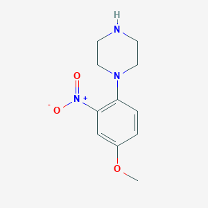 molecular formula C11H15N3O3 B2668114 1-(4-Methoxy-2-nitrophenyl)piperazine CAS No. 299912-45-1; 330633-73-3