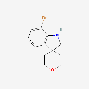 molecular formula C12H14BrNO B2668119 7-Bromo-1,2-dihydrospiro[indole-3,4'-oxane] CAS No. 1388058-19-2