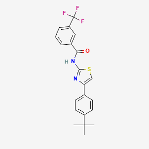 molecular formula C21H19F3N2OS B2668127 N-[4-(4-tert-butylphenyl)-1,3-thiazol-2-yl]-3-(trifluoromethyl)benzamide CAS No. 329905-73-9