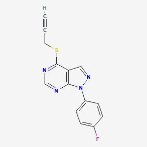 molecular formula C14H9FN4S B2668129 1-(4-Fluorophenyl)-4-prop-2-ynylsulfanylpyrazolo[3,4-d]pyrimidine CAS No. 893933-55-6