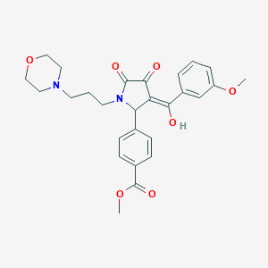 molecular formula C27H30N2O7 B266813 methyl 4-{4-hydroxy-3-(3-methoxybenzoyl)-1-[3-(4-morpholinyl)propyl]-5-oxo-2,5-dihydro-1H-pyrrol-2-yl}benzoate 