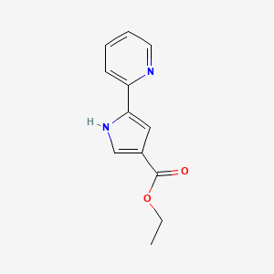 molecular formula C12H12N2O2 B2668131 乙酸5-(2-吡啶基)-1H-吡咯-3-甲酸酯 CAS No. 881674-09-5