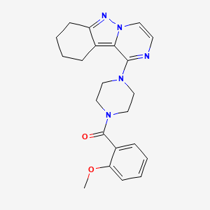 molecular formula C22H25N5O2 B2668134 1-[4-(2-Methoxybenzoyl)piperazin-1-yl]-7,8,9,10-tetrahydropyrazino[1,2-b]indazole CAS No. 2034598-09-7