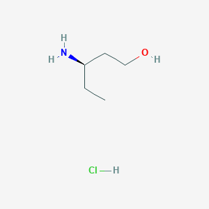 molecular formula C5H14ClNO B2668149 (3R)-3-Aminopentan-1-ol;hydrochloride CAS No. 2416217-72-4