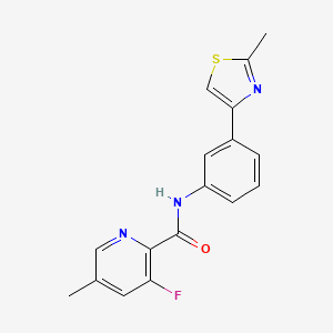 molecular formula C17H14FN3OS B2668157 3-fluoro-5-methyl-N-[3-(2-methyl-1,3-thiazol-4-yl)phenyl]pyridine-2-carboxamide CAS No. 2415621-58-6