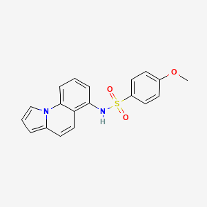 molecular formula C19H16N2O3S B2668184 4-甲氧基-N-吡咯并[1,2-a]喹啉-6-基苯磺酰胺 CAS No. 865659-20-7