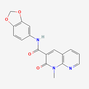 molecular formula C17H13N3O4 B2668185 N-(benzo[d][1,3]dioxol-5-yl)-1-methyl-2-oxo-1,2-dihydro-1,8-naphthyridine-3-carboxamide CAS No. 899984-00-0