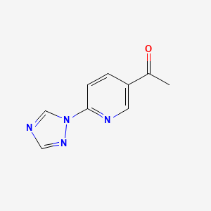 molecular formula C9H8N4O B2668188 1-(6-(1h-1,2,4-Triazol-1-yl)pyridin-3-yl) ethanone CAS No. 1095275-21-0