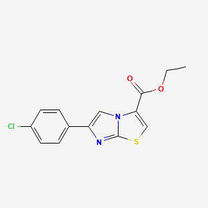 molecular formula C14H11ClN2O2S B2668191 Ethyl 6-(4-chlorophenyl)imidazo[2,1-B][1,3]thiazole-3-carboxylate CAS No. 752244-20-5