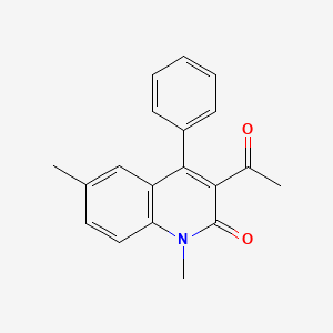 molecular formula C19H17NO2 B2668194 3-Acetyl-1,6-dimethyl-4-phenyl-1,2-dihydroquinolin-2-one CAS No. 867135-94-2