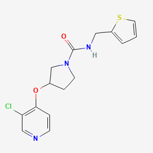 molecular formula C15H16ClN3O2S B2668195 3-((3-氯吡啶-4-基)氧基)-N-(噻吩-2-基甲基)吡咯烷-1-甲酰胺 CAS No. 2034364-56-0