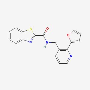 molecular formula C18H13N3O2S B2668199 N-((2-(furan-2-yl)pyridin-3-yl)methyl)benzo[d]thiazole-2-carboxamide CAS No. 2034268-21-6