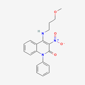 molecular formula C19H19N3O4 B2668200 4-((3-methoxypropyl)amino)-3-nitro-1-phenylquinolin-2(1H)-one CAS No. 886157-61-5