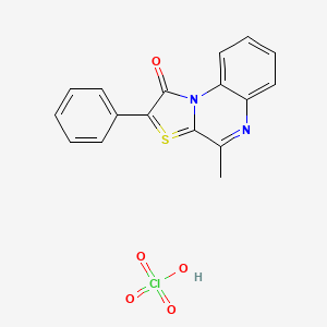 molecular formula C17H13ClN2O5S B2668203 4-Methyl-2-phenylthiazolo[3,2-a]quinoxalin-10-ium-1-olate perchlorate CAS No. 147932-64-7