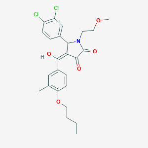 molecular formula C25H27Cl2NO5 B266821 4-(4-butoxy-3-methylbenzoyl)-5-(3,4-dichlorophenyl)-3-hydroxy-1-(2-methoxyethyl)-1,5-dihydro-2H-pyrrol-2-one 