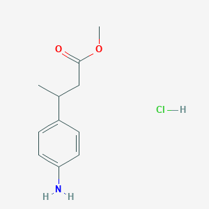 molecular formula C11H16ClNO2 B2668210 Methyl 3-(4-aminophenyl)butanoate;hydrochloride CAS No. 2490432-19-2