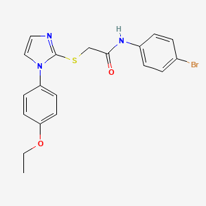 molecular formula C19H18BrN3O2S B2668214 N-(4-溴苯基)-2-[1-(4-乙氧苯基)咪唑-2-基]硫基乙酰胺 CAS No. 688336-31-4