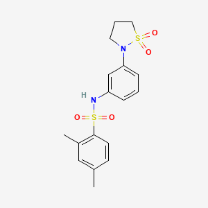 molecular formula C17H20N2O4S2 B2668215 N-(3-(1,1-二氧杂硫杂环丁-2-基)苯基)-2,4-二甲基苯磺酰胺 CAS No. 951518-92-6
