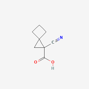 molecular formula C8H9NO2 B2668232 1-Cyanospiro[2.3]hexane-1-carboxylic acid CAS No. 2166768-89-2