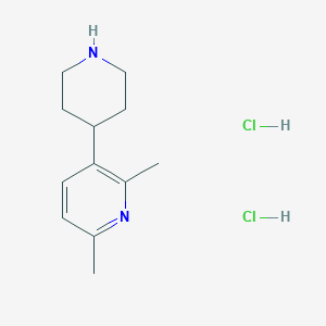 molecular formula C12H20Cl2N2 B2668234 2,6-Dimethyl-3-(piperidin-4-yl)pyridine dihydrochloride CAS No. 2244085-62-7
