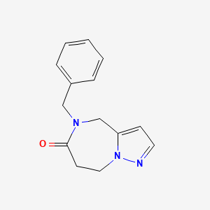 molecular formula C14H15N3O B2668238 5-Benzyl-7,8-dihydro-4H-pyrazolo[1,5-a][1,4]diazepin-6(5H)-one CAS No. 1934870-46-8