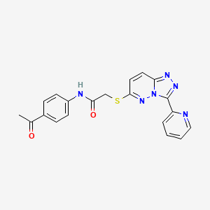 molecular formula C20H16N6O2S B2668241 N-(4-acetylphenyl)-2-[[3-(2-pyridinyl)-[1,2,4]triazolo[4,3-b]pyridazin-6-yl]thio]acetamide CAS No. 868967-73-1