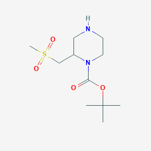 molecular formula C11H22N2O4S B2668252 2-甲磺酰基甲基-哌嗪-1-羧酸叔丁酯 CAS No. 2089381-12-2