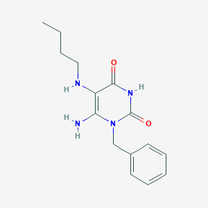 molecular formula C15H20N4O2 B2668256 6-Amino-1-benzyl-5-(butylamino)-1,2,3,4-tetrahydropyrimidine-2,4-dione CAS No. 380433-20-5