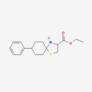 Ethyl 8-phenyl-1-thia-4-azaspiro[4.5]decane-3-carboxylate