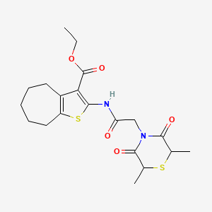 ethyl 2-[2-(2,6-dimethyl-3,5-dioxothiomorpholin-4-yl)acetamido]-4H,5H,6H,7H,8H-cyclohepta[b]thiophene-3-carboxylate