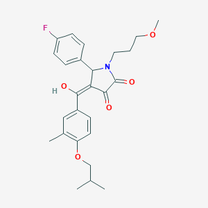 molecular formula C26H30FNO5 B266828 5-(4-fluorophenyl)-3-hydroxy-4-(4-isobutoxy-3-methylbenzoyl)-1-(3-methoxypropyl)-1,5-dihydro-2H-pyrrol-2-one 
