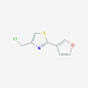 molecular formula C8H6ClNOS B2668281 4-(Chloromethyl)-2-(furan-3-yl)-1,3-thiazole CAS No. 1269151-74-7