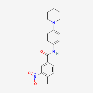 molecular formula C19H21N3O3 B2668285 4-methyl-3-nitro-N-[4-(piperidin-1-yl)phenyl]benzamide CAS No. 305375-25-1