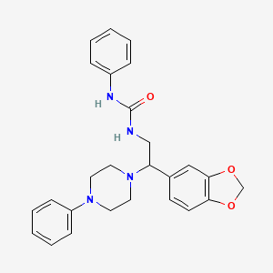 molecular formula C26H28N4O3 B2668295 1-(2-(Benzo[d][1,3]dioxol-5-yl)-2-(4-phenylpiperazin-1-yl)ethyl)-3-phenylurea CAS No. 896352-46-8
