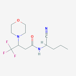 molecular formula C13H20F3N3O2 B2668296 N-(1-Cyanobutyl)-4,4,4-trifluoro-3-morpholin-4-ylbutanamide CAS No. 2418704-04-6