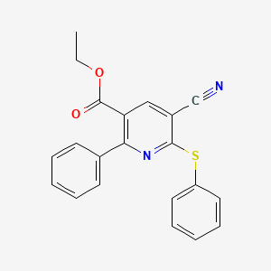 Ethyl 5-cyano-2-phenyl-6-(phenylsulfanyl)nicotinate