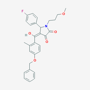 molecular formula C29H28FNO5 B266832 4-[4-(benzyloxy)-2-methylbenzoyl]-5-(4-fluorophenyl)-3-hydroxy-1-(3-methoxypropyl)-1,5-dihydro-2H-pyrrol-2-one 