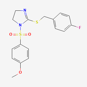 2-[(4-Fluorophenyl)methylsulfanyl]-1-(4-methoxyphenyl)sulfonyl-4,5-dihydroimidazole