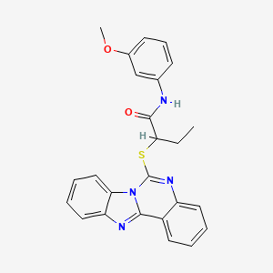 2-(benzimidazo[1,2-c]quinazolin-6-ylthio)-N-(3-methoxyphenyl)butanamide
