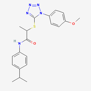2-{[1-(4-methoxyphenyl)-1H-tetrazol-5-yl]sulfanyl}-N-[4-(propan-2-yl)phenyl]propanamide
