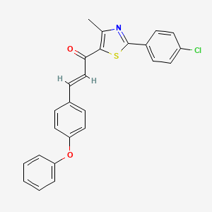 (E)-1-[2-(4-chlorophenyl)-4-methyl-1,3-thiazol-5-yl]-3-(4-phenoxyphenyl)-2-propen-1-one