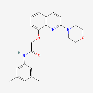 molecular formula C23H25N3O3 B2668347 N-(3,5-二甲基苯基)-2-((2-吗啉基喹啉-8-基)氧基)乙酰胺 CAS No. 941954-22-9