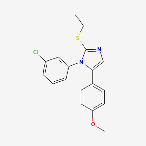 molecular formula C18H17ClN2OS B2668348 1-(3-chlorophenyl)-2-(ethylthio)-5-(4-methoxyphenyl)-1H-imidazole CAS No. 1207036-27-8