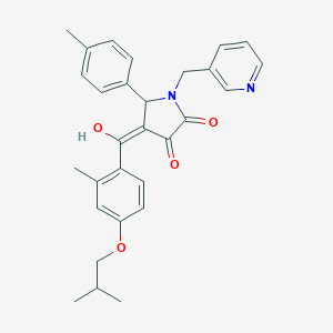 molecular formula C29H30N2O4 B266835 3-hydroxy-4-(4-isobutoxy-2-methylbenzoyl)-5-(4-methylphenyl)-1-(3-pyridinylmethyl)-1,5-dihydro-2H-pyrrol-2-one 