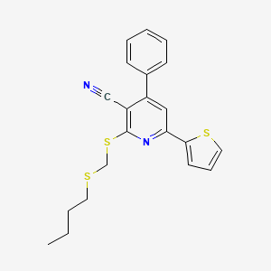 2-{[(Butylsulfanyl)methyl]sulfanyl}-4-phenyl-6-(thiophen-2-yl)pyridine-3-carbonitrile
