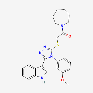 2-((5-(1H-indol-3-yl)-4-(3-methoxyphenyl)-4H-1,2,4-triazol-3-yl)thio)-1-(azepan-1-yl)ethanone
