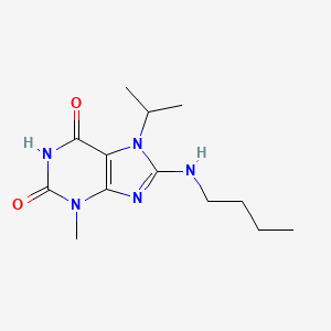 molecular formula C13H21N5O2 B2668359 8-(butylamino)-7-isopropyl-3-methyl-1H-purine-2,6(3H,7H)-dione CAS No. 1105244-23-2