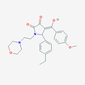 molecular formula C26H30N2O5 B266836 5-(4-ethylphenyl)-3-hydroxy-4-(4-methoxybenzoyl)-1-[2-(4-morpholinyl)ethyl]-1,5-dihydro-2H-pyrrol-2-one 